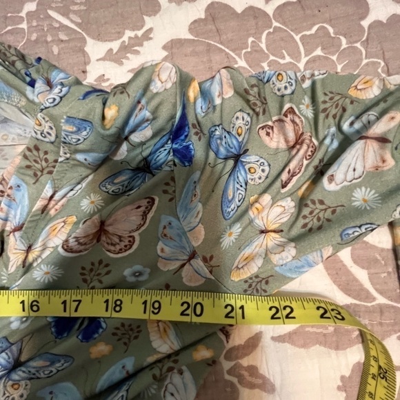 Host Pick ๐๐Lucy Posh Peanut Maternity & after robe green blue butterfly L - Picture 9 of 9